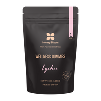 Front Packaging for 'Wellness Gummies' with Full-Spectrum, Lychee flavor Level 1
