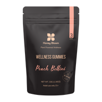 Front Packaging for 'Wellness Gummies' with Full-Spectrum, Peach Bellini Level 3