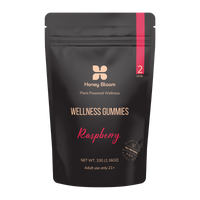 Front Packaging for 'Wellness Gummies' with Full-Spectrum, Raspberry Level 2